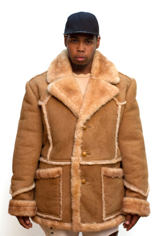 Sheepskin  Marlboro Style Jacket Style #4900 - Jakewood Shearlin Leather Mouton Fur Bomber Aviator Parka Coat Jacket Sheepskin All size Brooklyn New York manufacturer