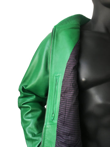 Genuine Lambskin Leather Baseball Varsity Jacket Style #1051 (Part 2 Of Colors)