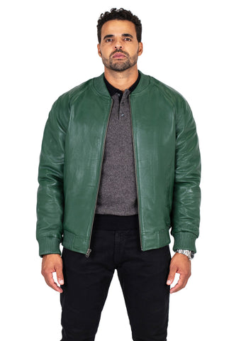 Genuine Lambskin Leather Baseball Varsity Jacket Style #1051 (Part 1 of colors)