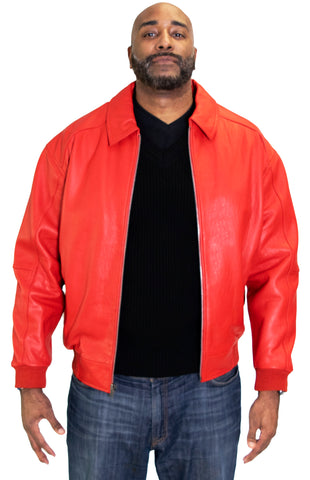 Leather Bomber Jacket Style #2066