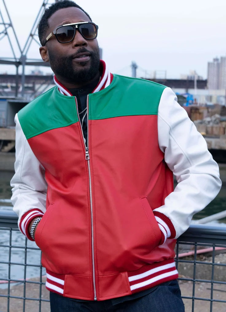 Three Color Combination Leather Jacket #3477 – Jakewood