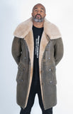 Warm Winter Button-Up Sheepskin Trench Coat Style #6110