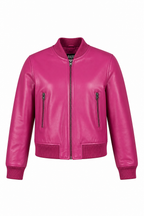 Ladies cropped leather jacket | Style # 1018