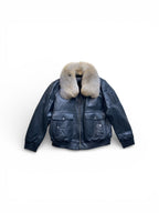 Lambskin jacket with  fur lining & fox collar Style#2800F
