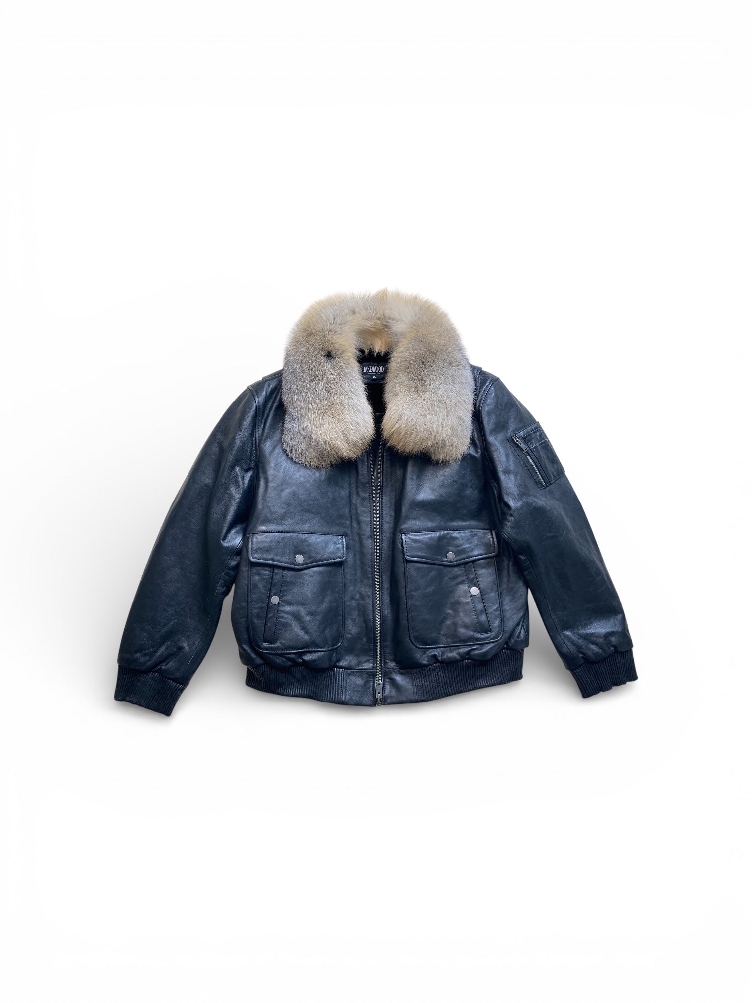 Lambskin jacket with the fur lining & fox collar Style#2800F