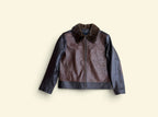 Leather jacket full ostrich front with mink collar #2034