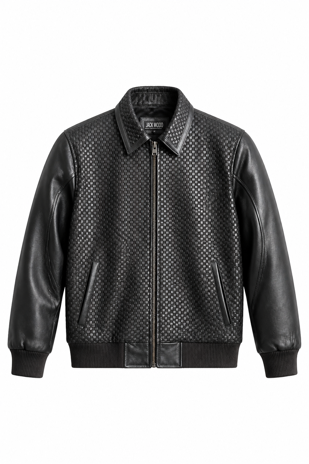 Pleated leather bomber jacket | Style #3450