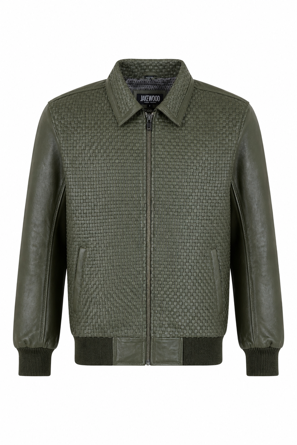 Pleated leather bomber jacket | Style #3450