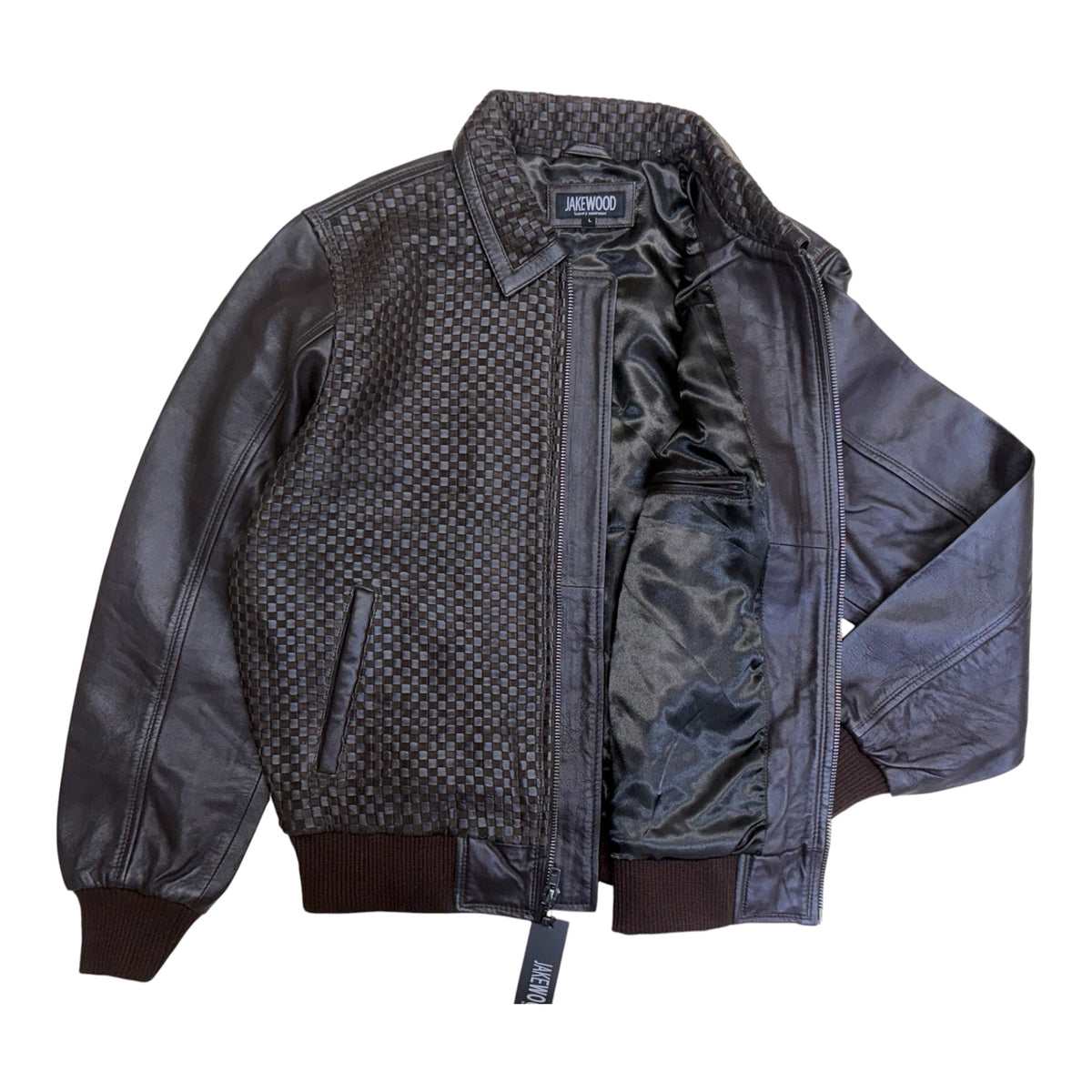 Pleated leather bomber jacket | Style #3450