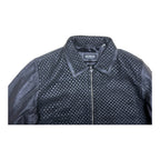 Pleated leather bomber jacket | Style #3450