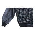 Pleated leather bomber jacket | Style #3450