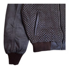 Pleated leather bomber jacket | Style #3450