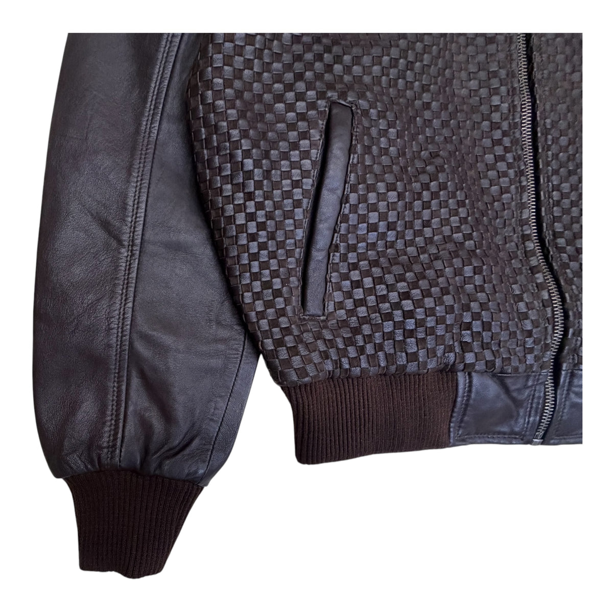 Pleated leather bomber jacket | Style #3450