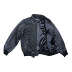 Pleated leather bomber jacket | Style #3450