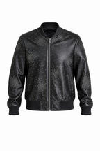 Lambskin leather jacket with the metal studs # 4004