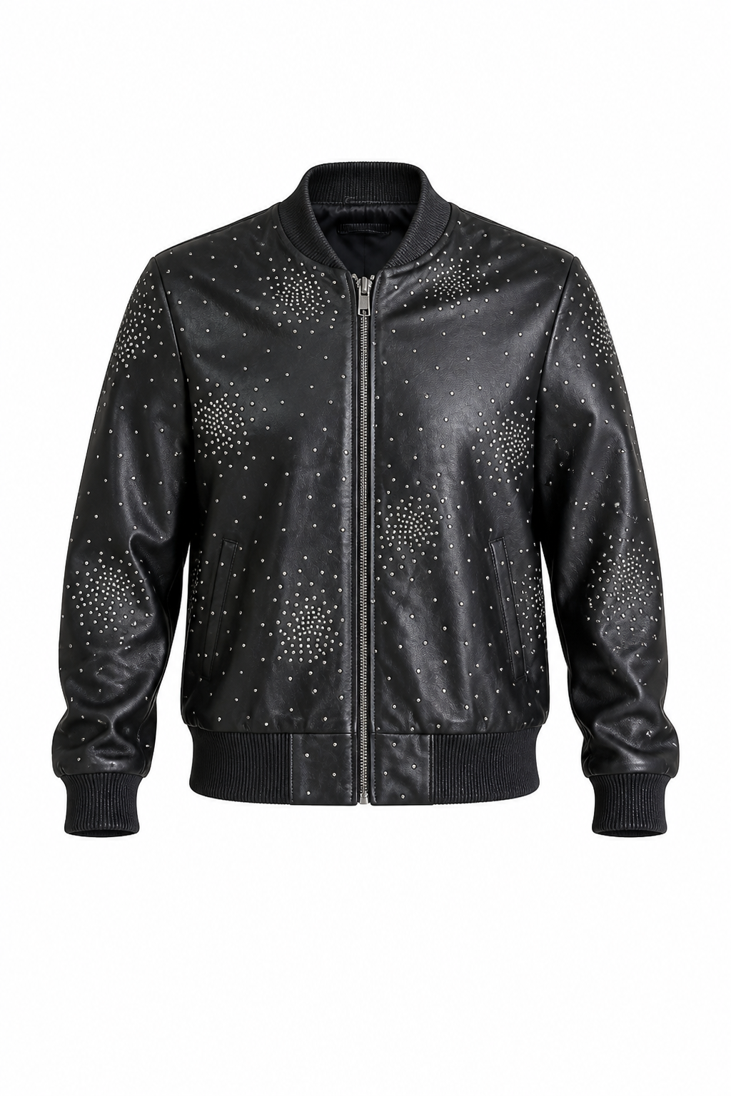 Lambskin leather jacket with the metal studs # 4004