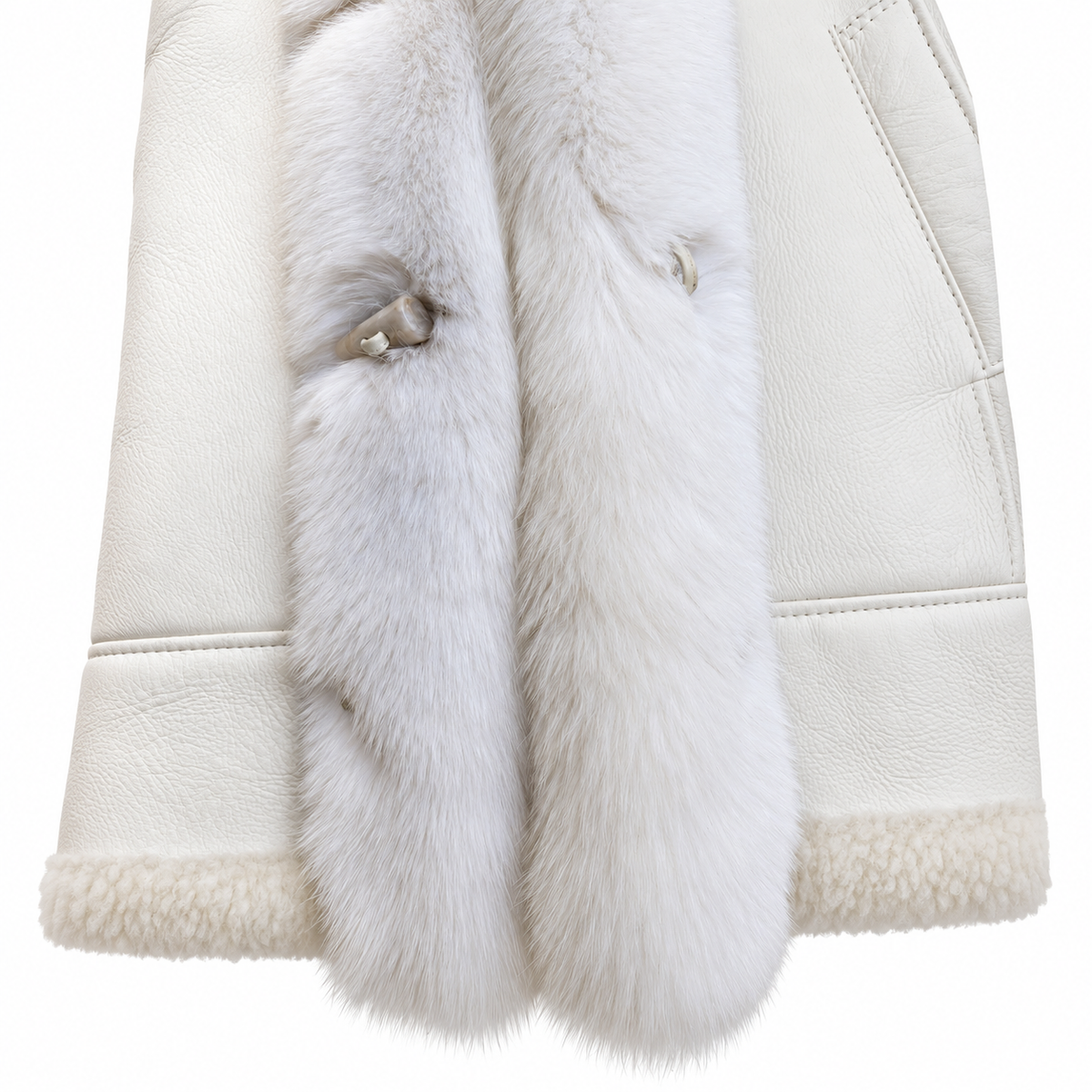 Women's Sheepskin Vest with Fur hood Syle #5670