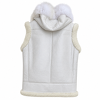 Women's Sheepskin Vest with Fur hood Syle #5670