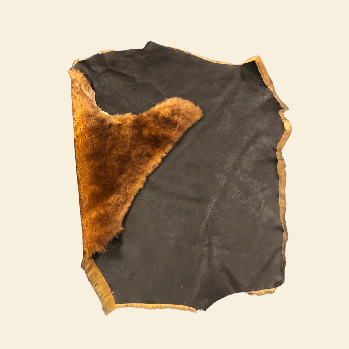 Brown sheepskin swatch