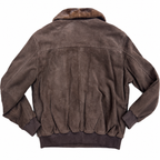 Suede Bomber Jacket with Mink collar Style # 7014