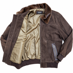 Suede Bomber Jacket with Mink collar Style # 7014