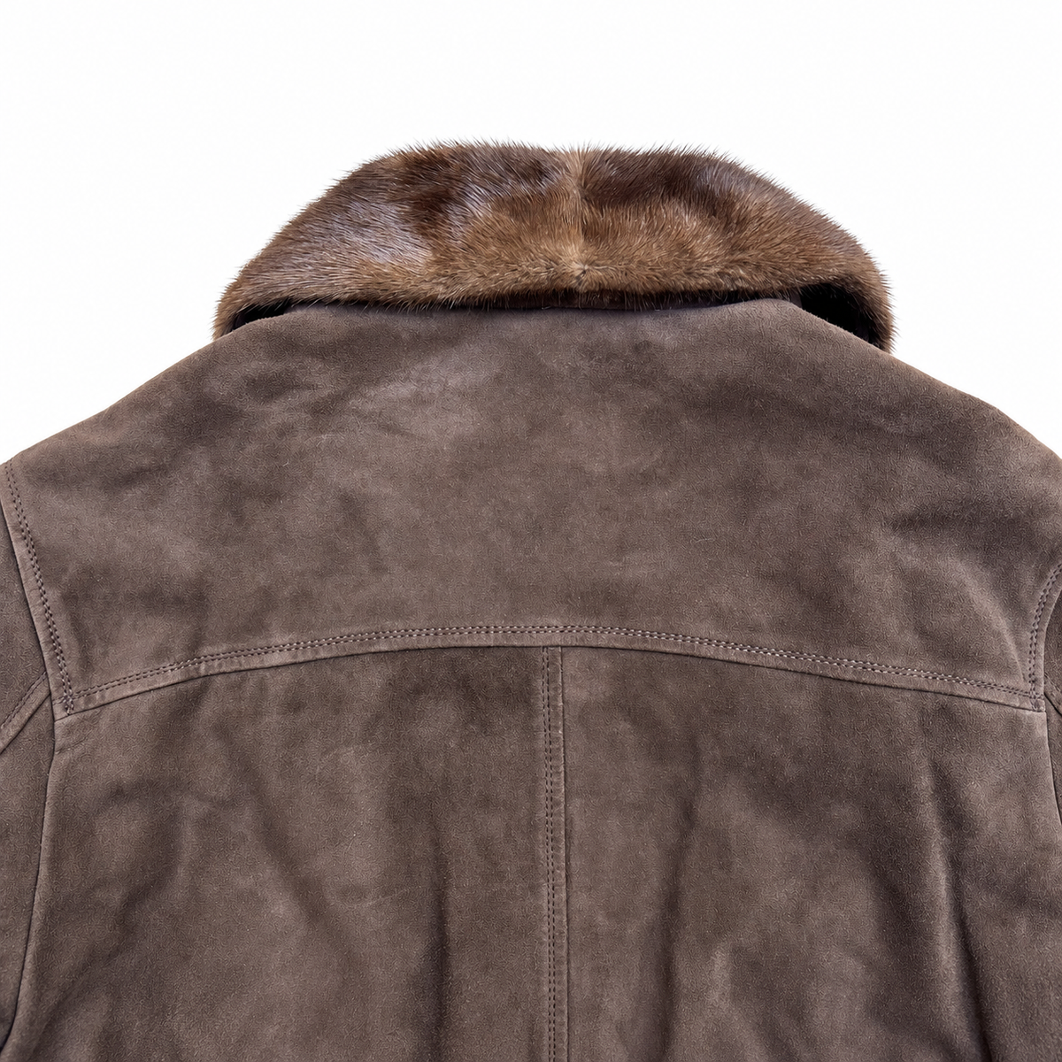 Suede Bomber Jacket with Mink collar Style # 7014