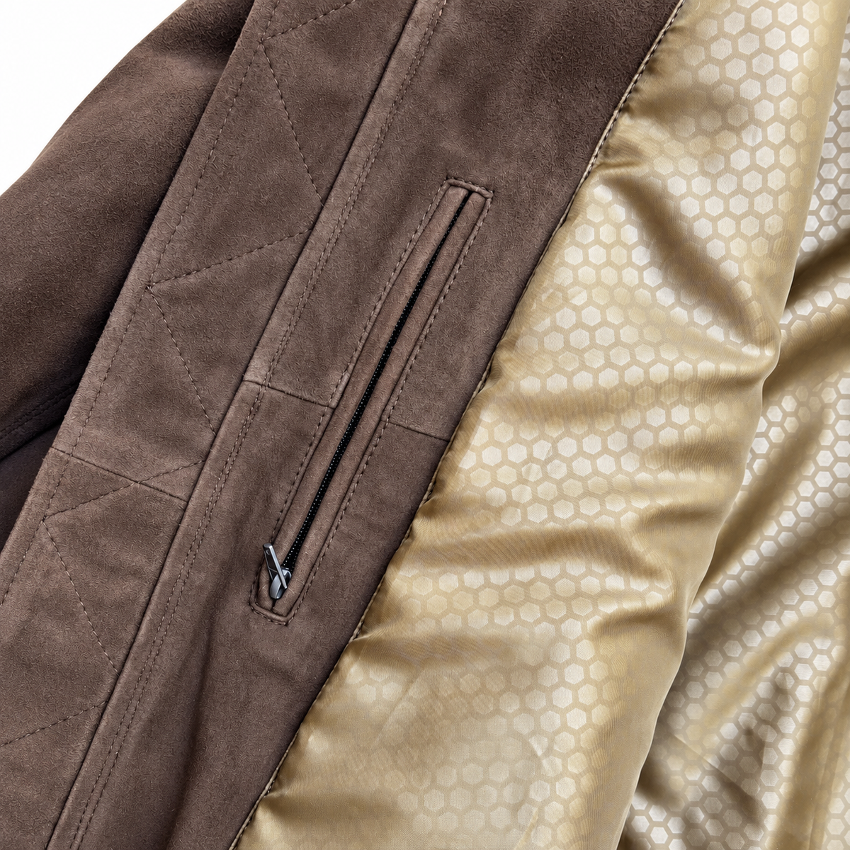 Suede Bomber Jacket with Mink collar Style # 7014