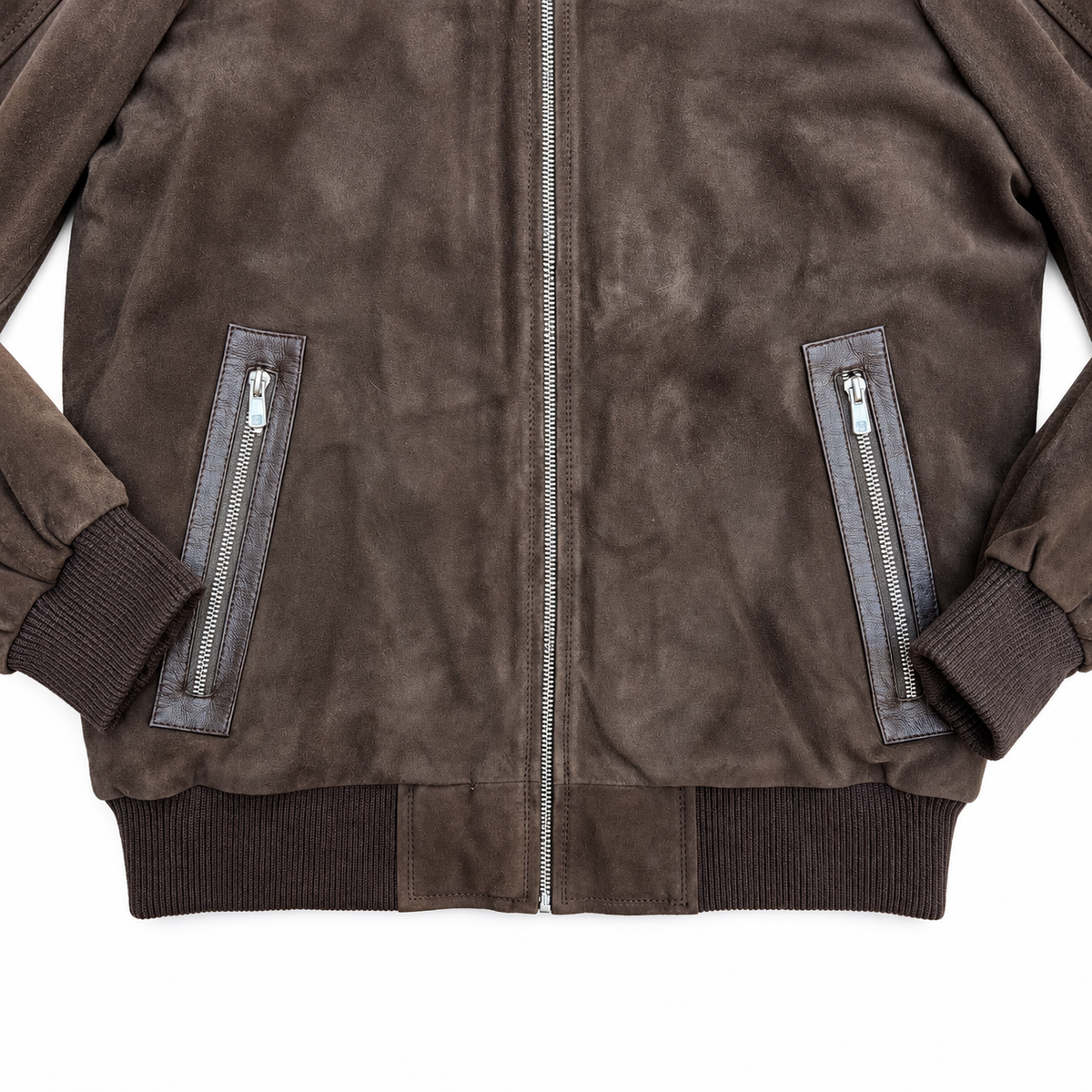 Suede Bomber Jacket with Mink collar Style # 7014