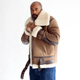 Sheepskin Bomber Jacket with Leather Trimming Style #8404