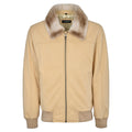 Lightweight Leather Bomber Jacket with Removable Mink Fur Collar. Style #2220