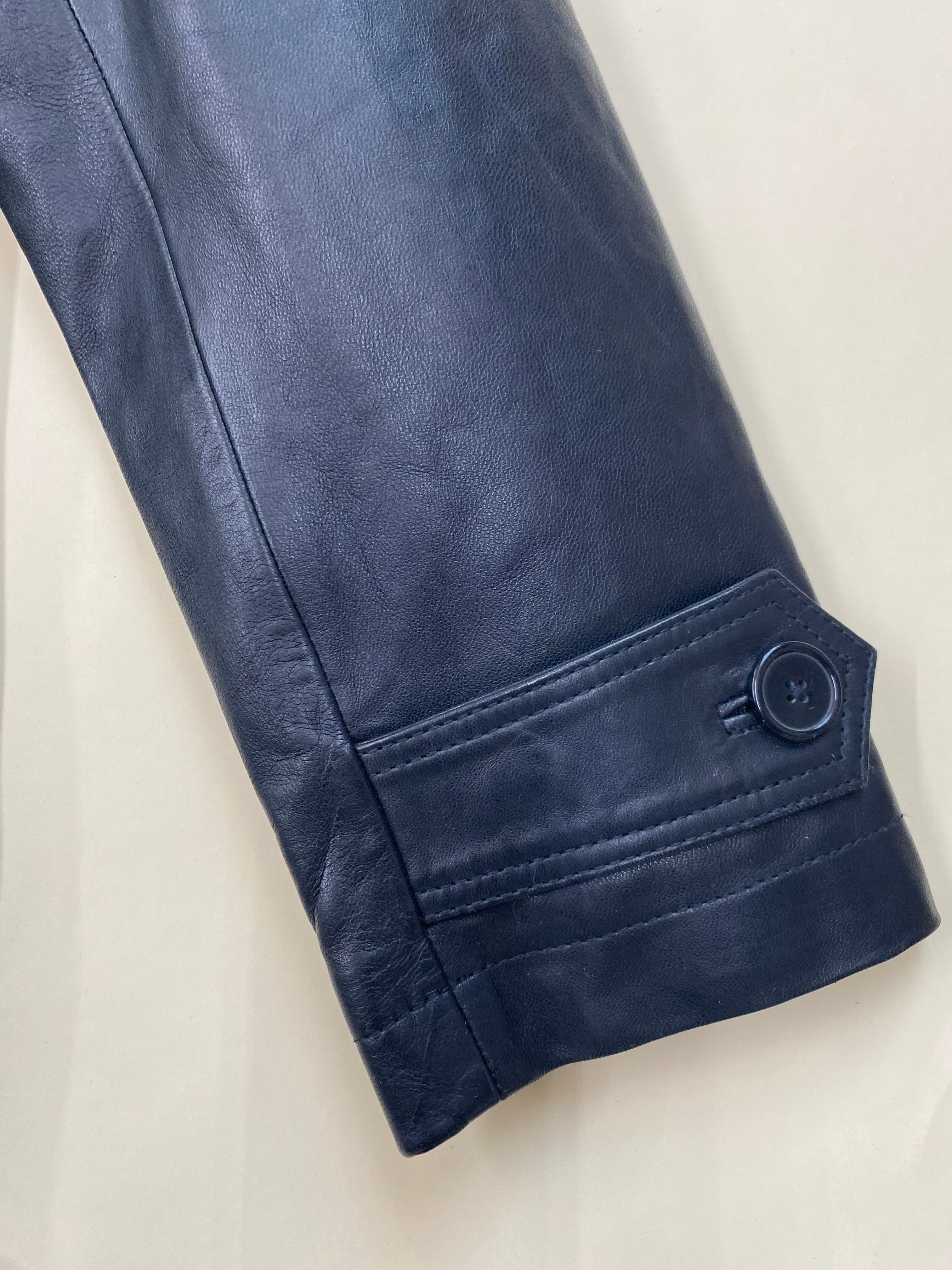 Double breasted lambskin French antique peacoat #2095