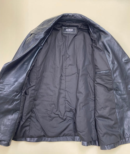 Double breasted lambskin French antique peacoat #2095