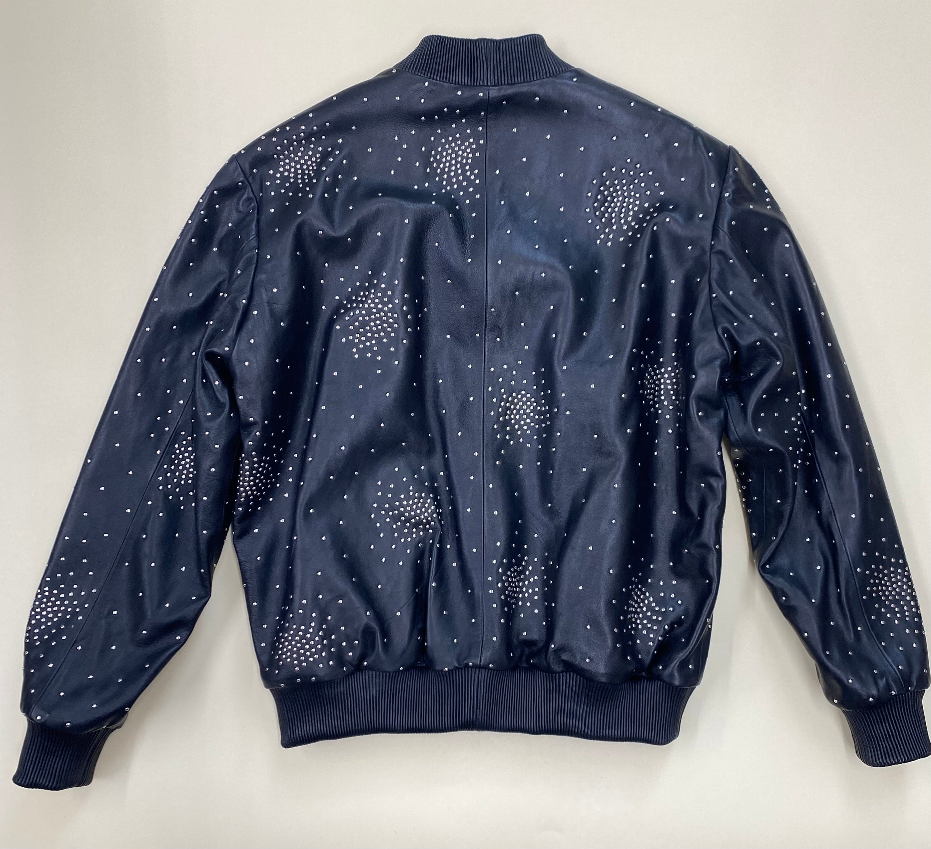 Lambskin leather jacket with the metal studs # 4004