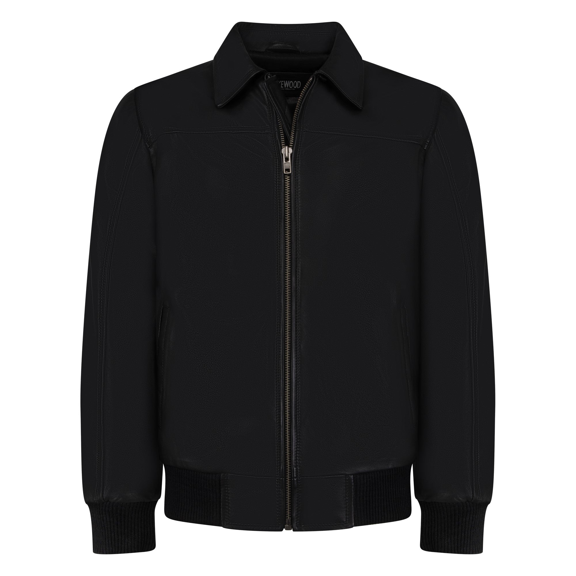 Leather Bomber Jacket  with front zip closure #3445