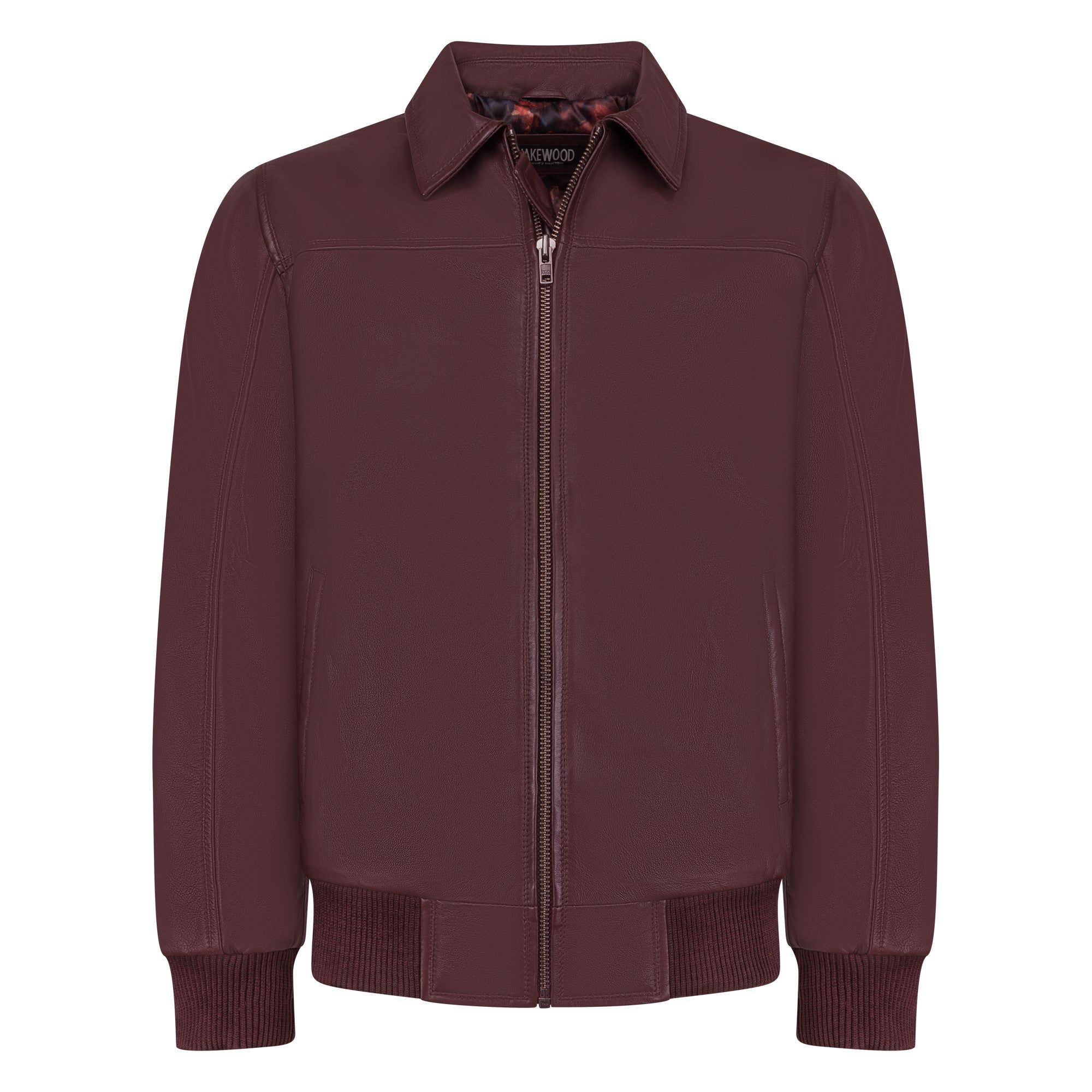 Leather Bomber Jacket  with front zip closure #3445