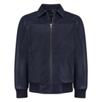 Leather Bomber Jacket with Front Zipper | Style #3445