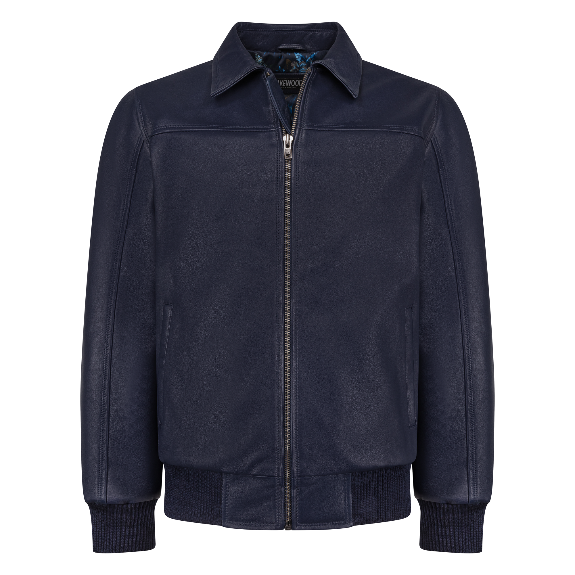 Leather Bomber Jacket  with front zip closure #3445