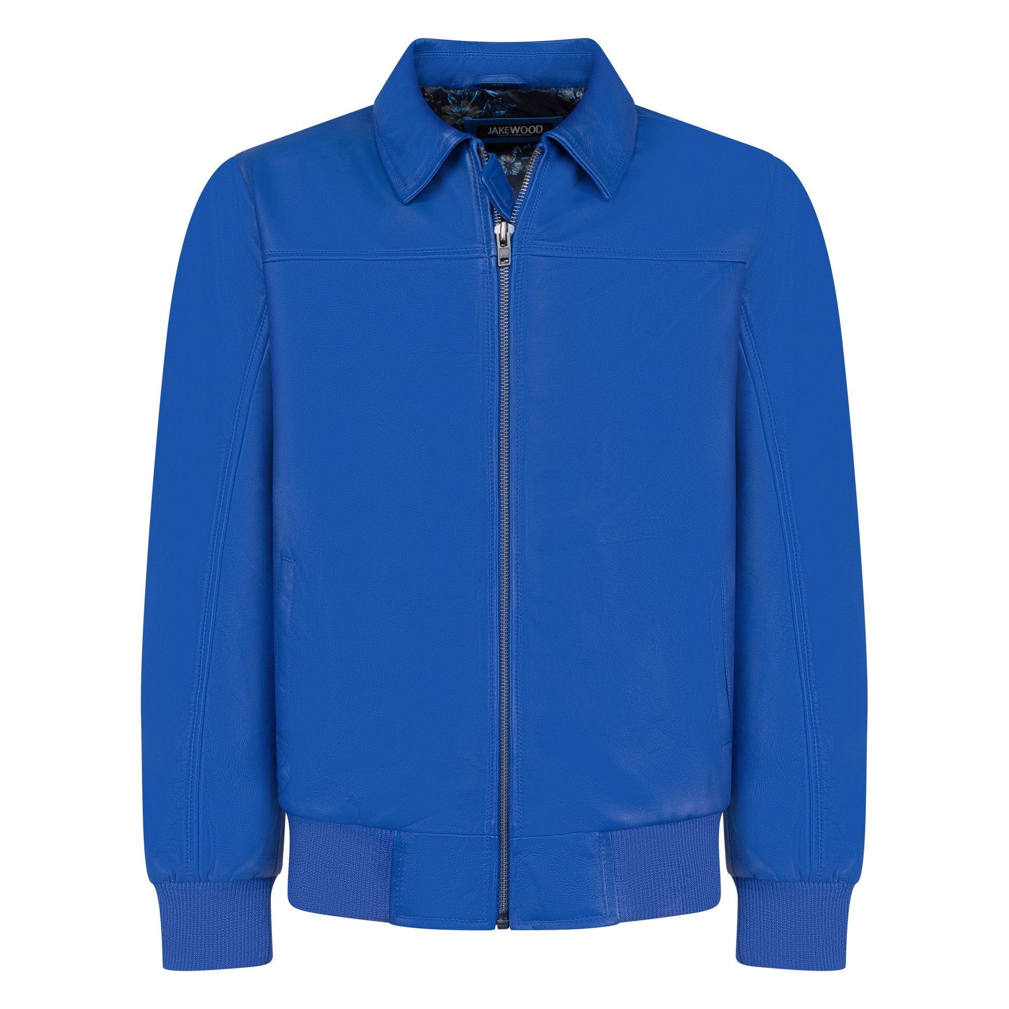 Leather Bomber Jacket  with front zip closure #3445