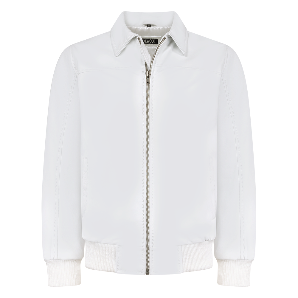 Leather Bomber Jacket  with front zip closure #3445