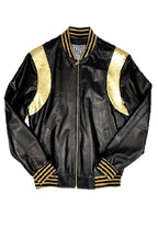 Men's Black & Gold Varsity Jacket | Style #1015