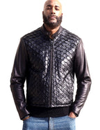 Leather Jacket with Arapaima Skin | Style #2041