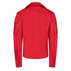 Motorcycle leather jacket with alligator trimming #3021