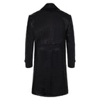 Wool Jacket with Leather Sleeves Fox Fur Collar Style #3110