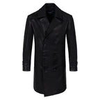 Wool Jacket with Leather Sleeves Fox Fur Collar Style #3110
