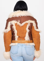 Ladies Mongolian Fur Racing Jacket Style #1012
