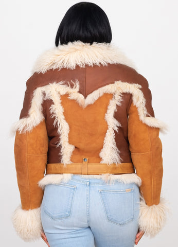 Ladies Mongolian Fur Racing Jacket Style #1012