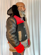 Sheepskin Jacket Toggle Closer with Hood and Fur | Style #4700