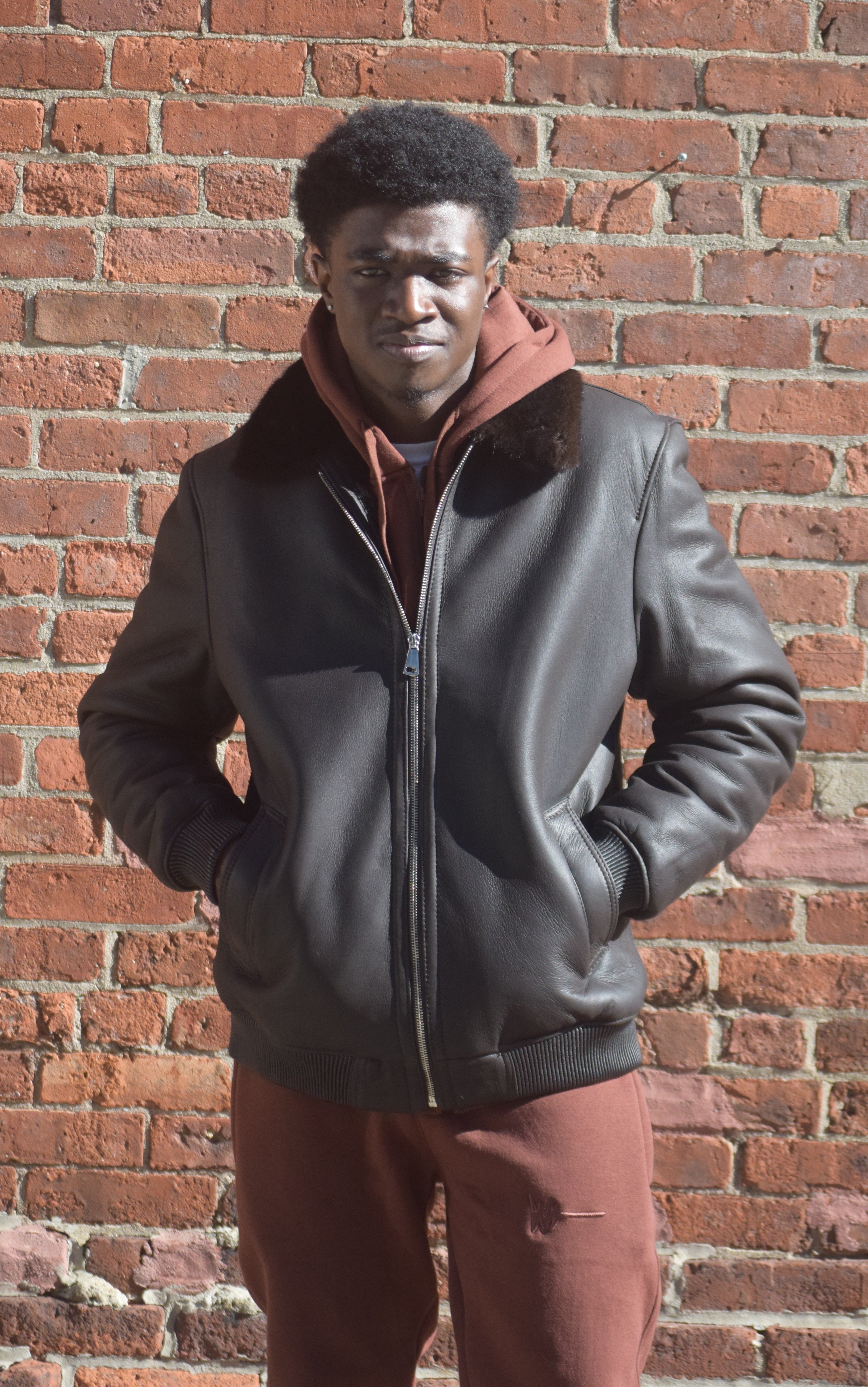 Sheepskin Jacket with Mink Collar Style # 5200