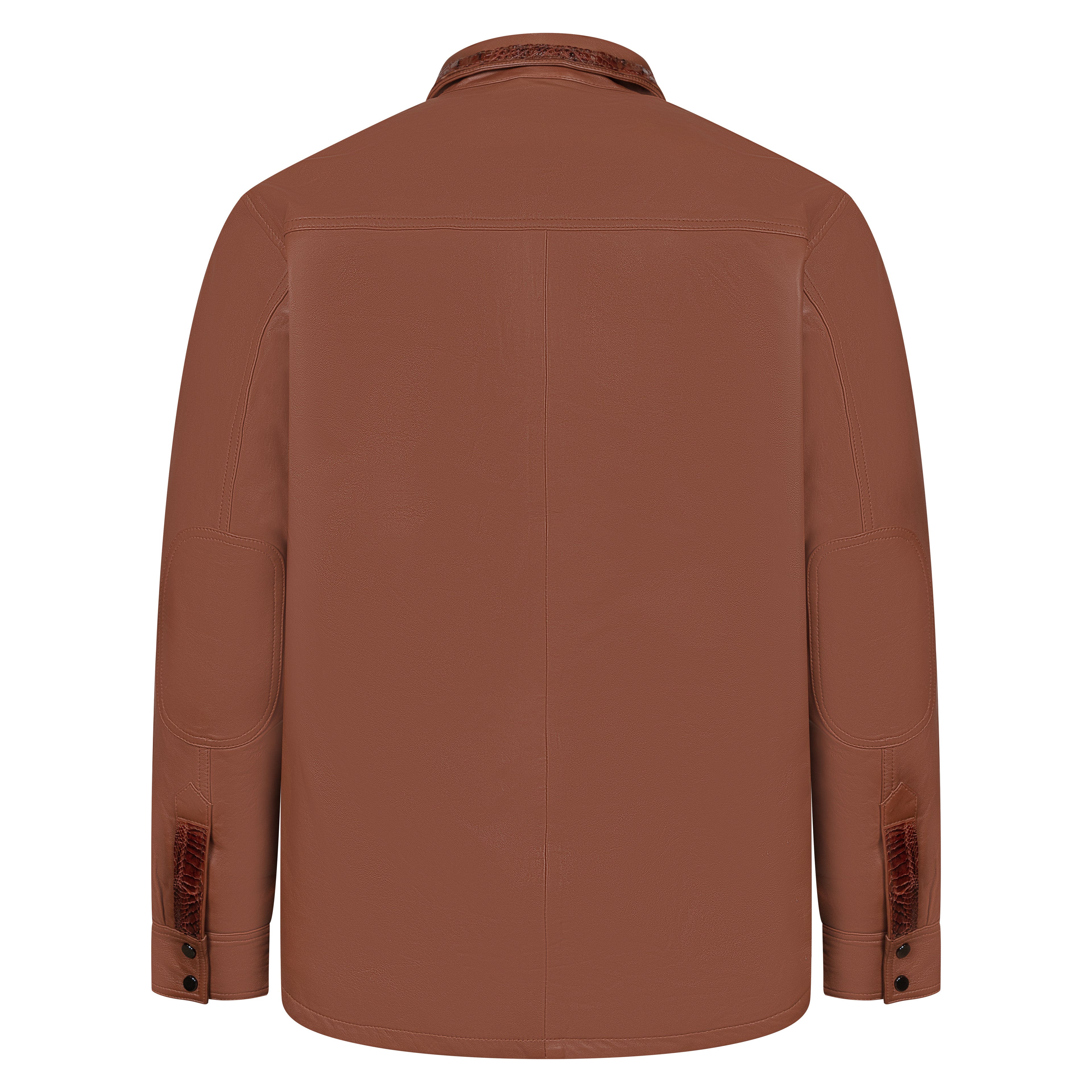 Leather shirt with alligator trimming # 700