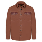 Leather shirt with alligator trimming # 700